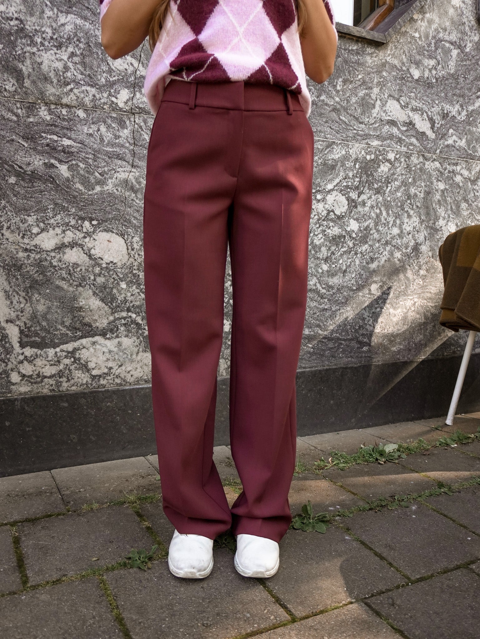 SLWRITA Wide Trousers - Tawny Port